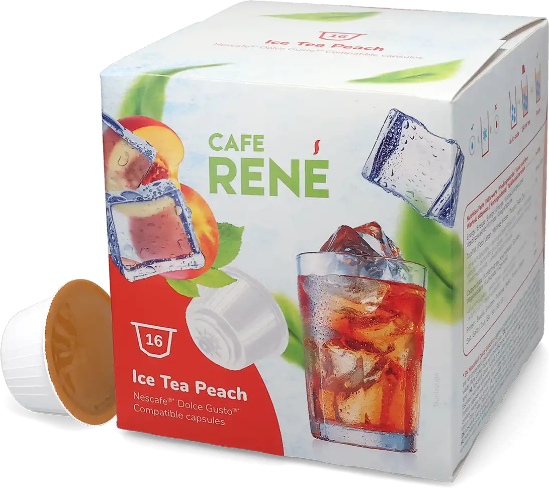 Café René   IJsthee perzik - 16 capsules voor Dolce Gusto