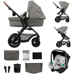 Kinderkraft Kombikinderwagen MOOV 2 Air Trio-Set inkl. Babyschale MINK PRO, grau