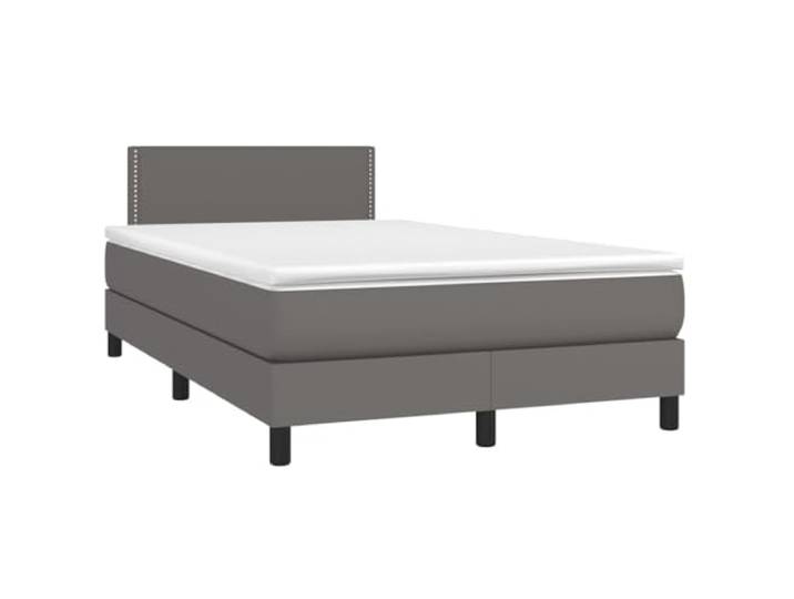 vidaXL Boxspringbett mit Matratze & LED Grau 120x200 cm Kunstleder