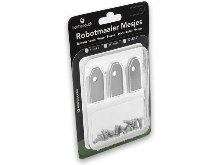 To the South® Robotmaaier Mesjes staal geschikt voor Ferrex R800 Easy (Aldi Robotmaaier) - 9 stuks
