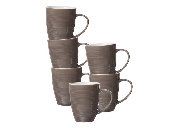 Ritzenhoff Breker Becher Suomi Braun 310 ml 6er Set, Keramik, Rund, Geschirr, Tassen, Kaffeebecher