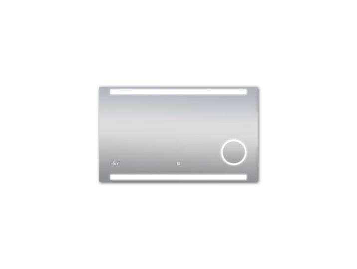 Talos King Badspiegel mit Beleuchtung – LED Badezimmerspiegel 100x60 cm – Wandspiegel mit beleuchteten Kosmetikspiegel – Spiegel mit Lichtfarbe neutralweiß – Lichtspiegel mit Digitaluhr