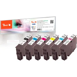 Peach Spar Pack Tintenpatronen kompatibel zu Epson T0807, C13T08074011