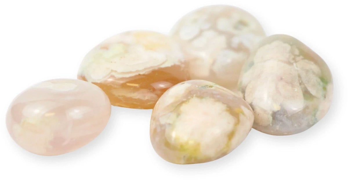 Agaat bloem trommelstenen 250 g