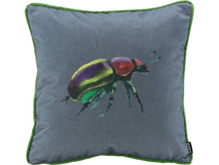 Dekokissen H.O.C.K. Rosenkäfer , bunt (bunt, bedruckt), B:45cm H:10cm L:45cm, Polyacryl (dralon), Dekokissen_Sitzkissen_Kissenhüllen, Dekokissen, changierender Samt, Kissenhülle mit Füllung, 1 Stück