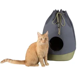 District 70 Klappbares Katzenhaus aus Baumwolle mit Kissen (Katze), Hundebett + Katzenbett