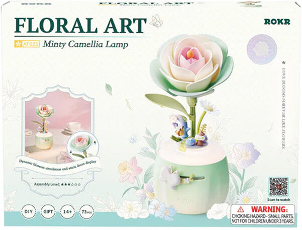 Floral Art Minty Camellia Lamp - Rokr