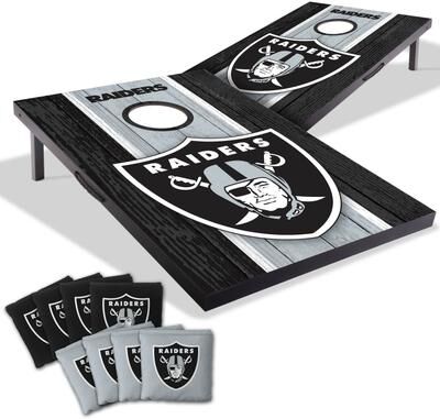 Skip's Garage Las Vegas Raiders NFL Compact 2x3 Tailgate Cornhole Board Set