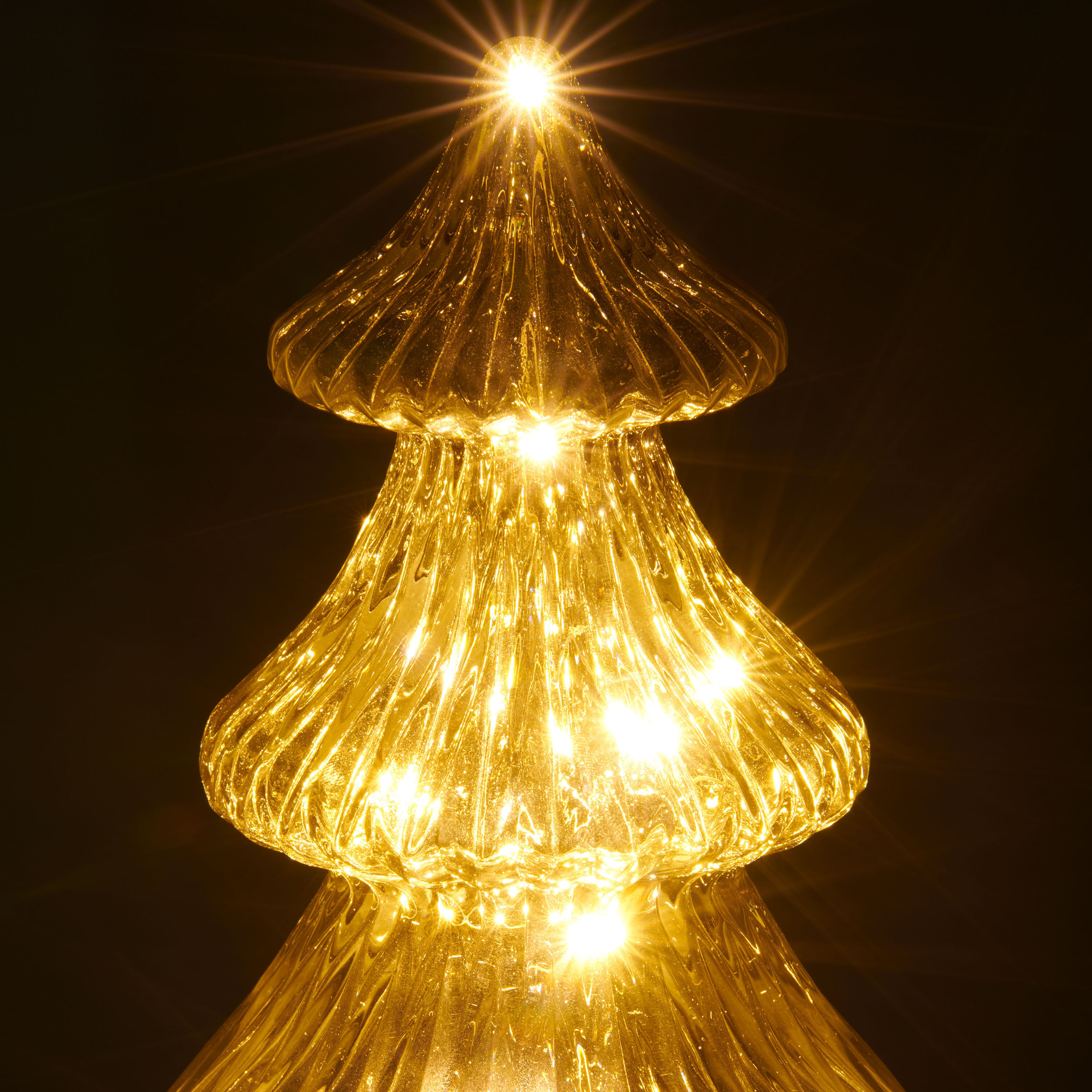 LED Dekofigur CREATIV HOME "Deko-Figur Tannenbaum", grau, H:21cm Ø:13cm, Leuchten, LED Dekofigur, mit LED-Beleuchtung