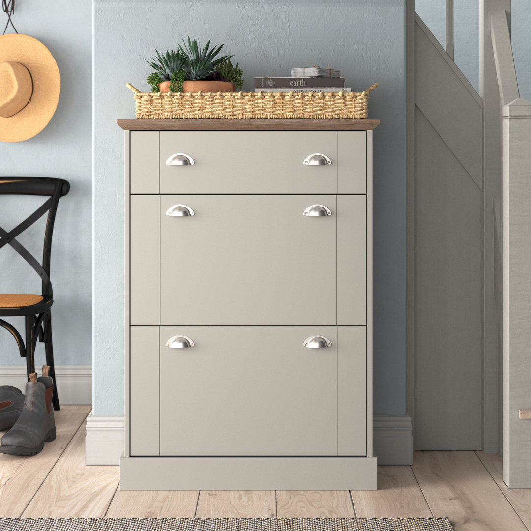 Fernleaf Brielle 12 Pair Shoe Storage Cabinet Grey 12