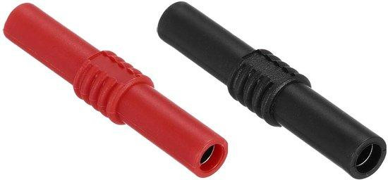 Banana Connector Adapter Stekker Female naar Female 4 mm Zwart en Rood
