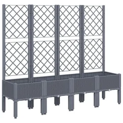 Helloshop26 - Hochbeet für Pflanzen Blumen Terrasse Garten mit Rankgitter 160 x 40 x 142 cm PP grau 02_0038267