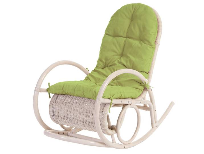 Jamb Schaukelstuhl Grün, Holz, 58x101x115 cm, Wohnzimmer, Sessel, Schaukelstühle