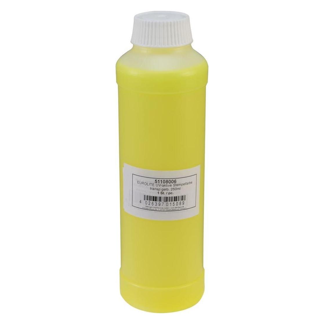 Eurolite Schwarzlicht-, UV- Leuchtfarben UV-aktive Stempelfarbe, transp.gelb,250ml 51108006 Transparent-Gelb (51108006)