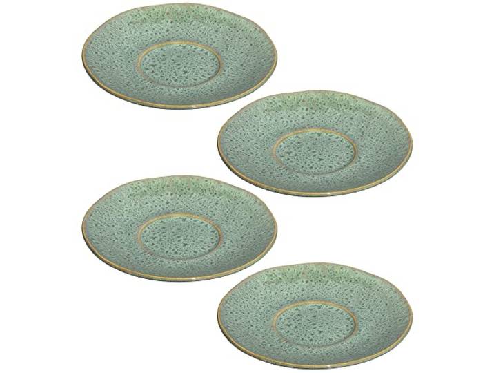 LEONARDO HOME 018593 MATERA Lot de 4 soucoupes en céramique\, vertes\, 15 cm