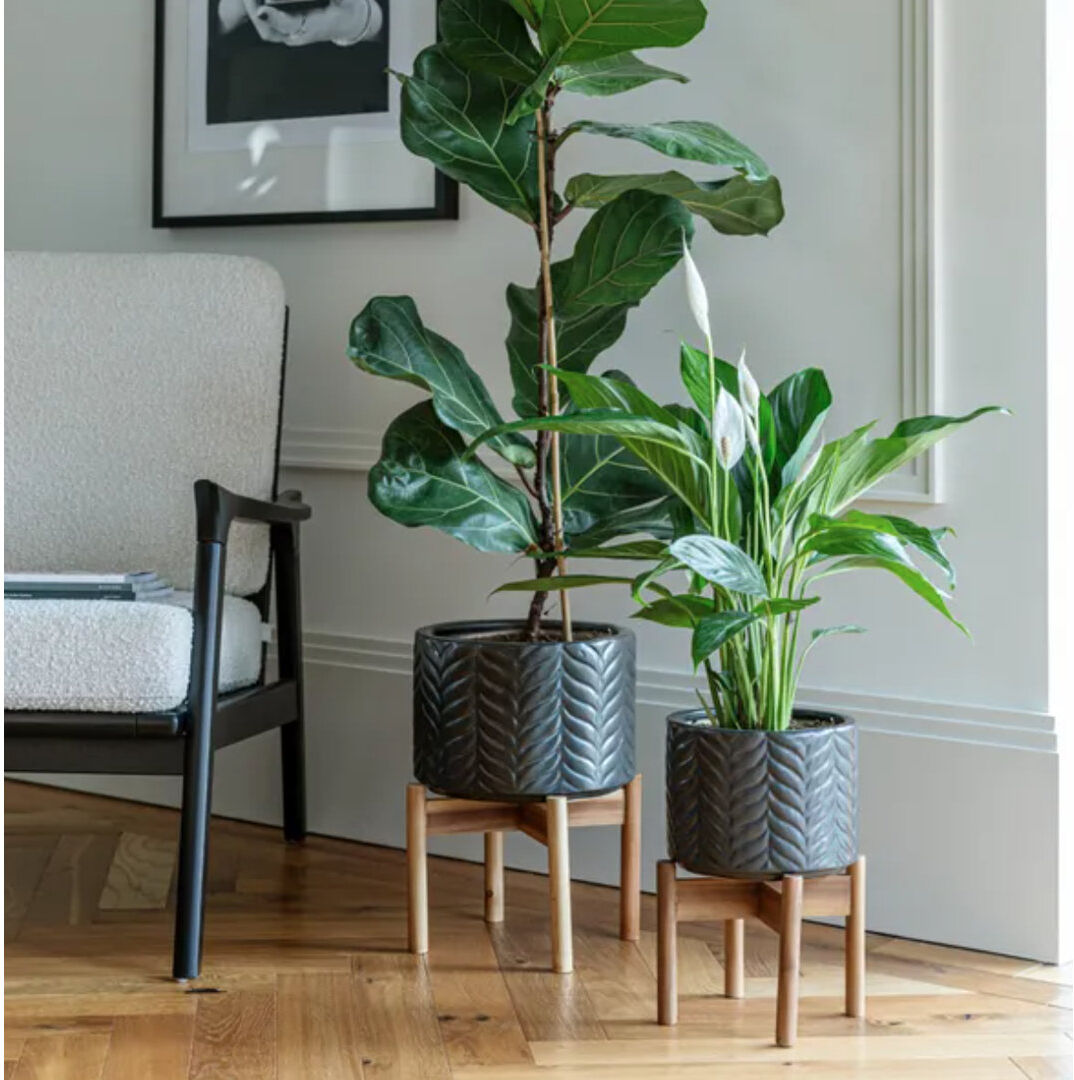 Fairmont Park Aspen Chevron Mercury Planter H40cm D28cm 40