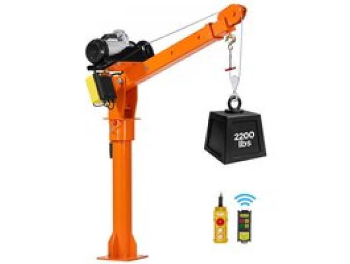 VEVOR Grue de Levage Électrique pour Pick-up et Camionnette 998 kg, Grue de Chargement avec Palan Électrique, pour Machines et Bois, Flèche Télescopique Pivotante 360°, Pliable, en Acier Galvanisé