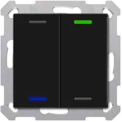 MDT RF-TAL55T206.01S KNX RF+ Taster Light 55 2-fach, Secure, RGBW, TS, Schwarz matt, Neutral RFTAL55T20601S