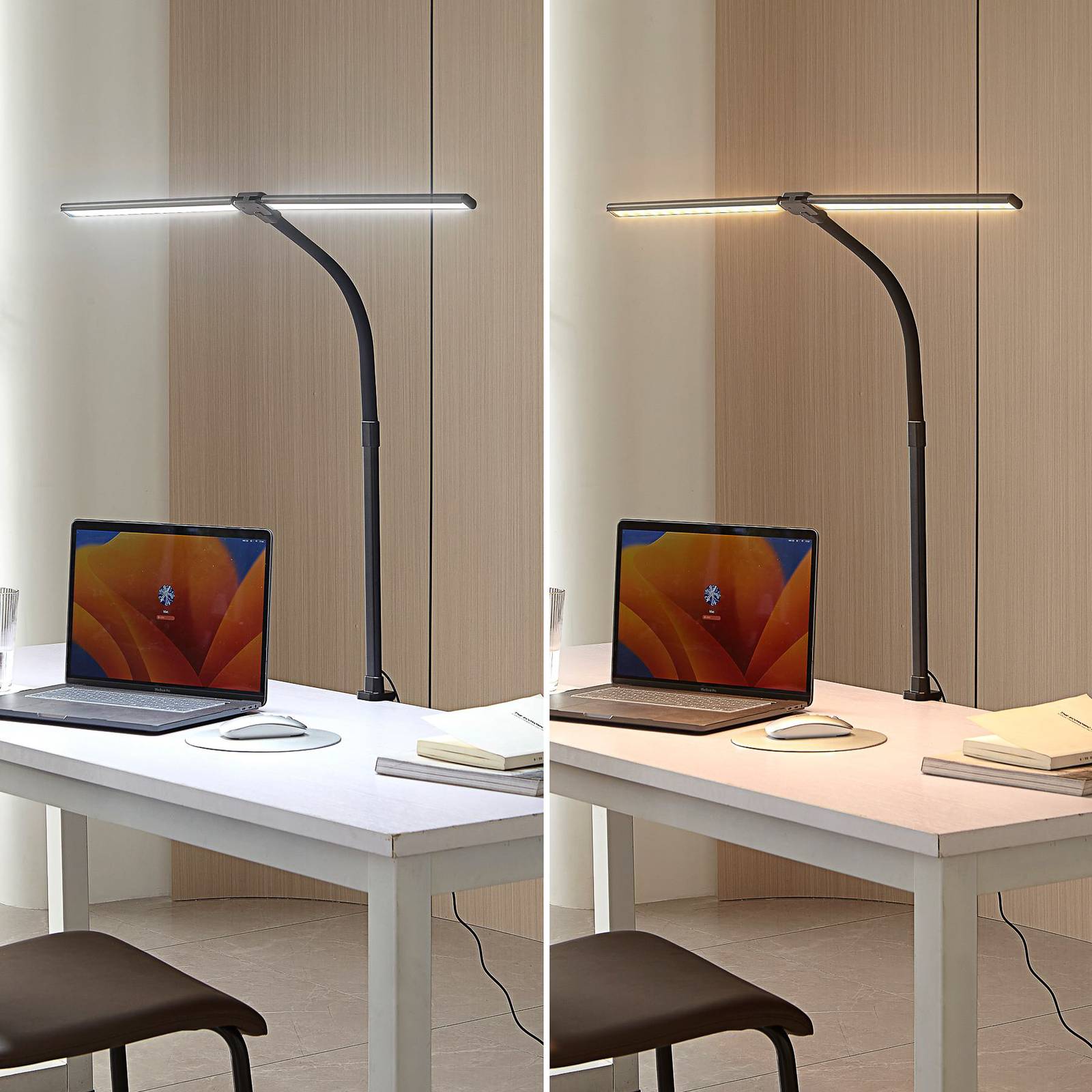 Lindby LED-Klemmlampe Nilay, Höhe 97,5 cm, CCT, Homeoffice Nilay Lindby, dimmbar, schwarz, für Arbeitszimmer / Büro, Metall, Modern