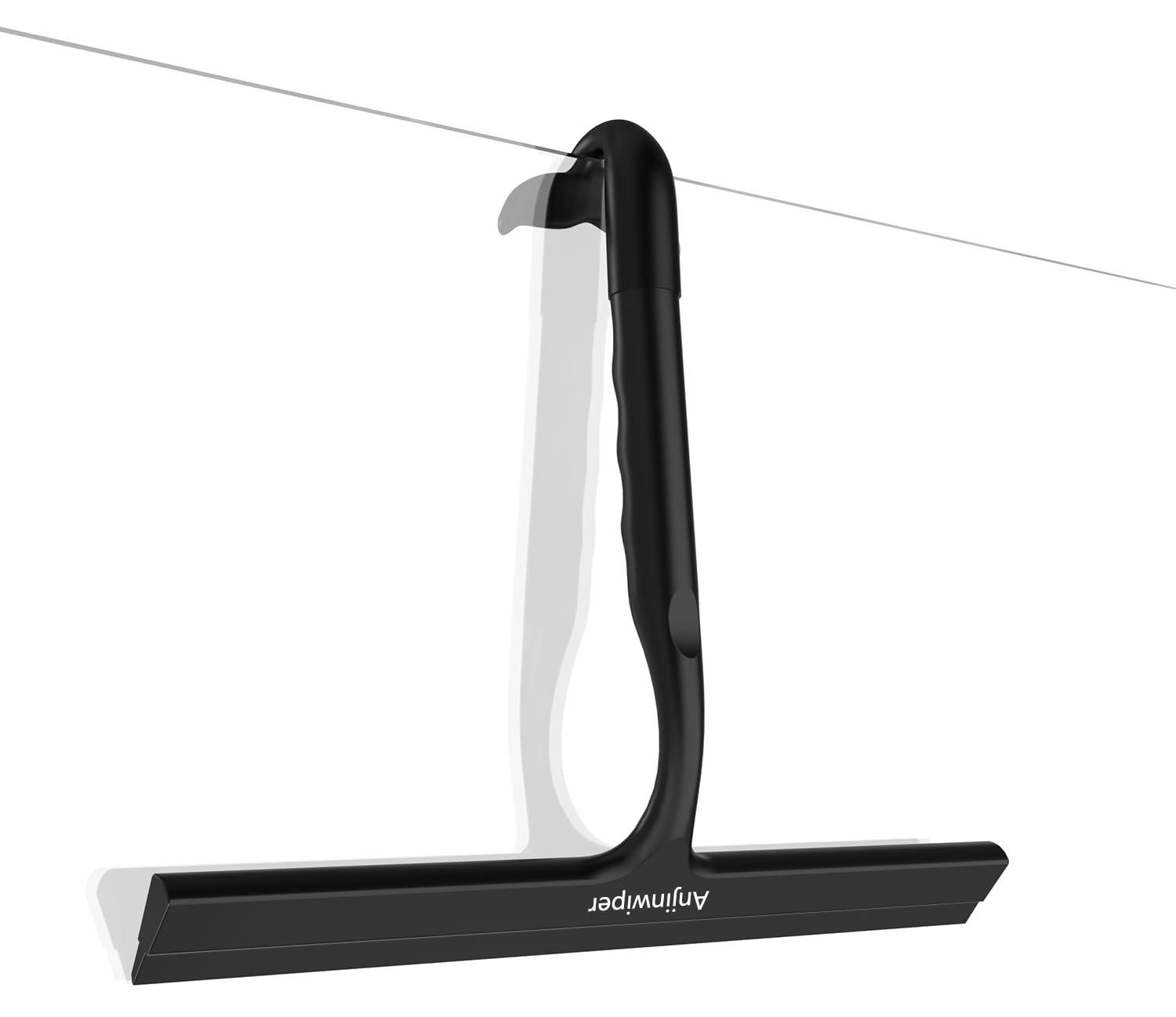 Dripio Douchewisser Zwart Siliconen met Haak 25 cm