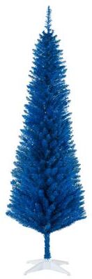 5/6/7ft Artificial Slim Pencil Christmas Tree with 390 Realistic Branch Tips and Plastic Stand