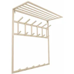 LOFT42 Garderobenständer Jaimy - Beige - Metall - 6 Doppelhaken - 80x80x30