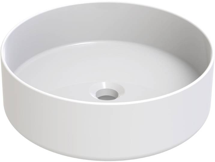 Aufsatzwaschbecken WELLTIME RONDO , weiss (nano weiß), H:14,5cm Ø:40cm, Keramik, Waschtische, Aufsatzwaschbecken, NANO Glasur