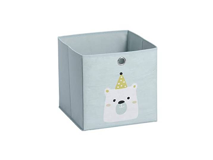 Zeller 14424 Opbergdoos Icebear , vlies, mint, ca. 28 x 28 x 28 cm