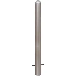 PROREGAL Rammschutzpoller CITY aus Edelstahl ohne Reflexstreifen | Ladesäulen-Schutz zum Einbetonieren | HxØ 120x10,8cm | Edelstahl | Silber