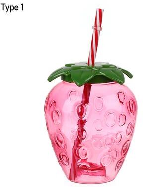 Universal Stock Strawberry Tumbler Cute Straw Cup Reusable Drinking Bottle 2