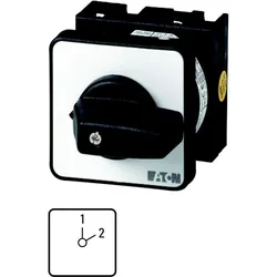 Eaton 013661 Umschalter, T0, 20 A, Einbau, 4 Baueinheit(en), Kontakte: 8, 45 °, rastend, ohne 0-Stellung, 1-2, Abwicklungs Nr. 15185 T0-4-15185/E