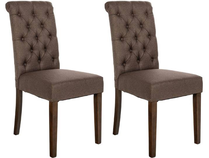 CLP Esszimmerstuhl LISBURN (2er Set), mit Lehne im Chesterfield Design