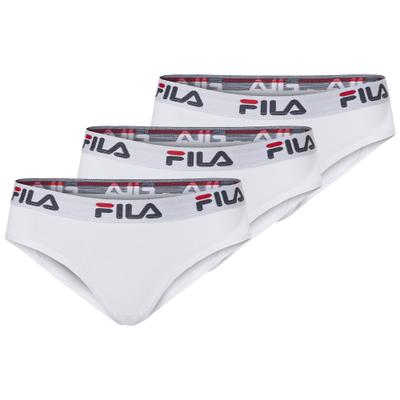 Slip FILA "WOMAN BRIEF", Damen, Gr. L, weiß, Obermaterial: 95% Baumwolle, 5% Elasthan, körpernah, Unterhosen Slip, mit elastischem Logobund