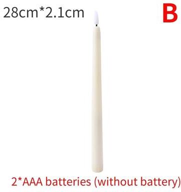 Uplift Treasures Long LED Flameless Flickering Taper Candles b beige 2pcs