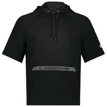 Russell Athletic R24TFM Legend Short Sleeve Tech Fleece Hoodie in Black size Medium   Cotton Blend