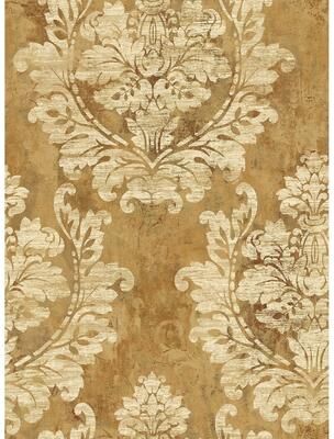 Seabrook Designs Carnegie Damask Unpasted Wallpaper
