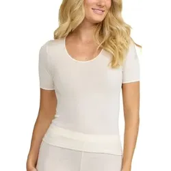 Damella Wool And Silk T-Shirt Vanille Wolle 40 Damen