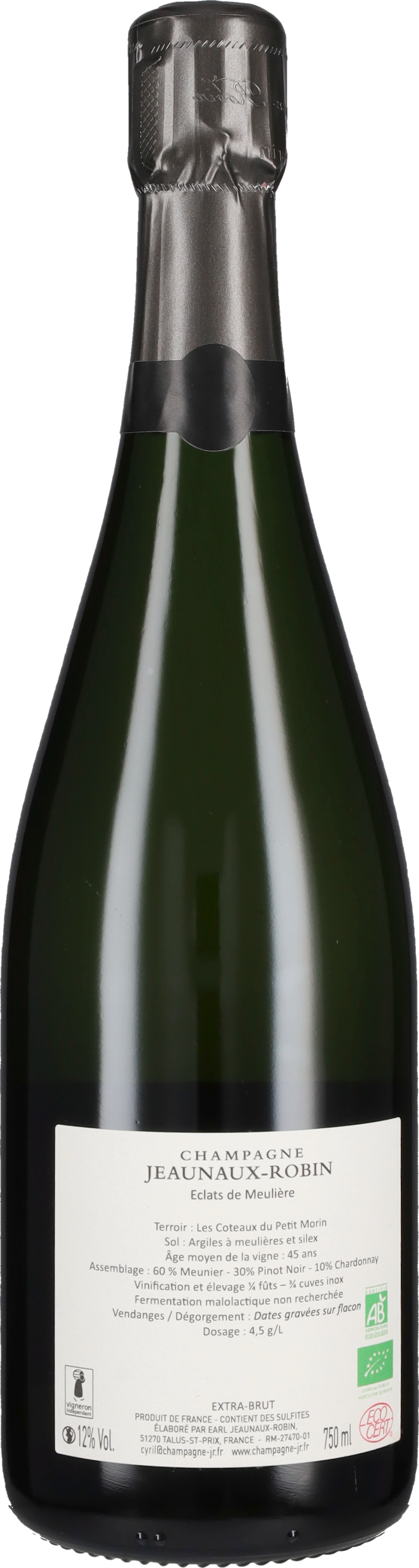 Robin Jeaunaux Champagne Extra Brut 'Eclats de Meulière' Jeaunaux Robin