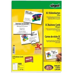 Sigel, Kopierpapier, Visitenkarten (A4, 190 g/m2)