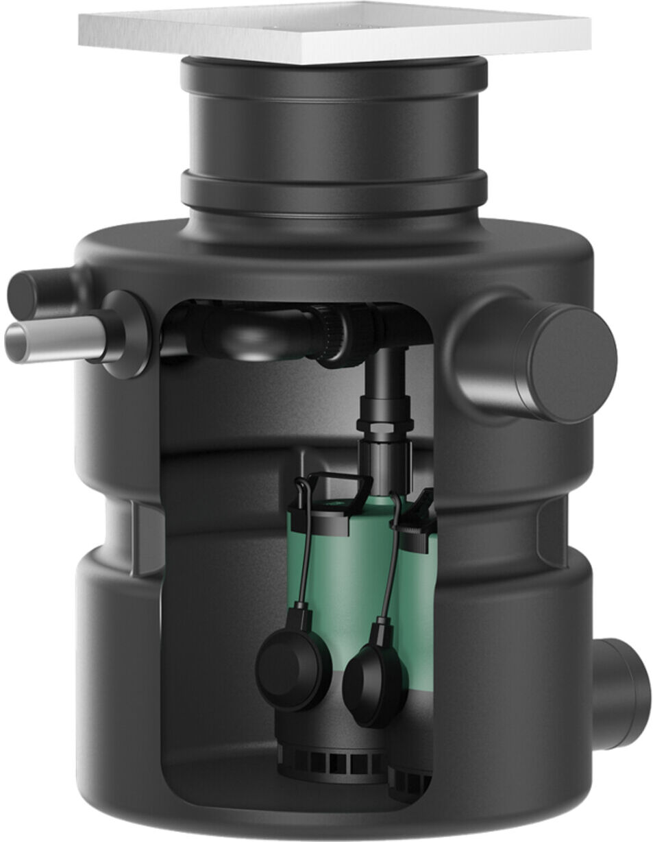 Wilo Schmutzwasserhebeanlage DrainLift Box 32/8DS, U-flur, m Pumpe und Schaltgerät (2546471)