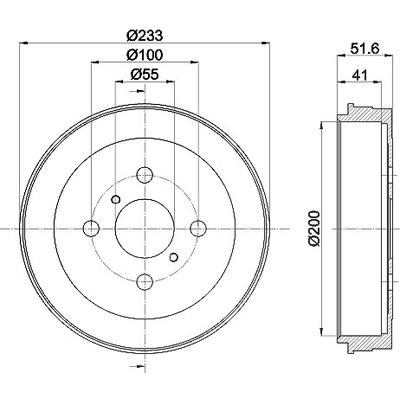 Hella Bremstrommel [Hersteller-Nr. 8DT355301-751] für Toyota