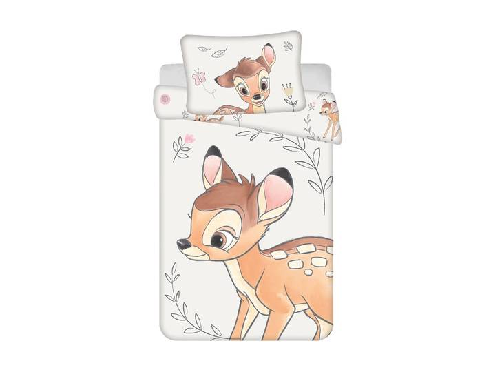 Kinderbettwäsche Jerry Fabrics Bambi 100 x 135 cm + 40 x 60 cm , beige (natur, braun), B/L: 100cm x 135cm, Jersey, B/L: 40cm x 60cm, 2 Stk., Jersey, Obermaterial: 100% Baumwolle, Bettwäsche, Kinderbettwäsche