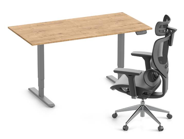 PRIMUS + Stuhl SENTA FX 180x80 Grau Eiche
