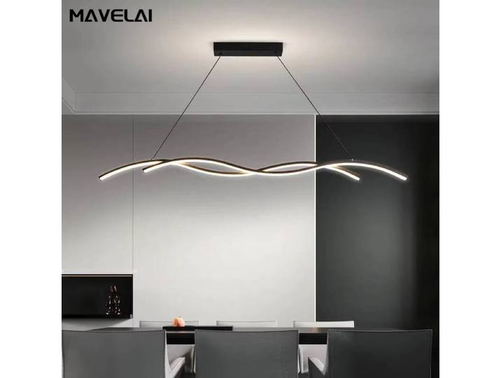 Noir blanc Led Restaurant pendentif lumières moderne minimaliste hôtel Bar Restaurant lustre maison décoration intérieure lampe d'éclairage