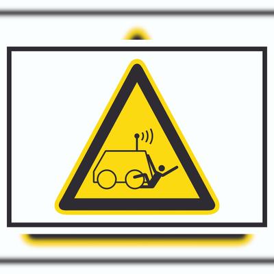 HB-Druck Warnung vor Überrollen durch ferngesteuerte Maschine Symbol A0 (841x1189mm) Schild