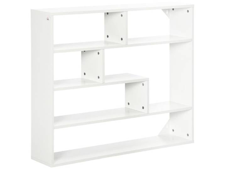 Étagère murale Étagère Flotante avec 7 Compartimientos ouvert style moderne 94x19 5x80 cm blanc 4 étagères - 94 x 19 5 x 80 cm