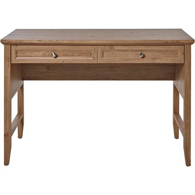 Schreibtisch JAHNKE "CLASSIC D 120", braun (montana eiche, montana eiche, montana eiche), B:120cm H:79cm T:50cm, Tische, Schreibtisch, Schreibtisch, Schminktisch, Konsole, 2 Schubladen, Breite: 120 cm