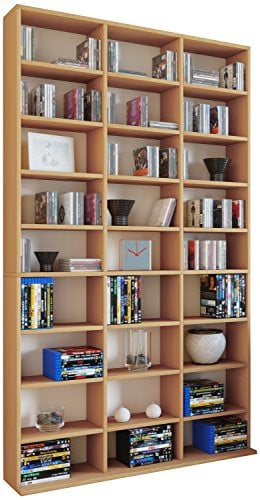 VCM Megosa XL Open Kast met Mediavakken, Bruin/Beukenlook, Hoogte: 180 cm