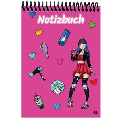 A 4 Notizblock Manga Enora, pink, kariert