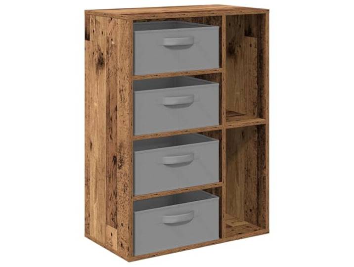 Kaorsrow Sideboard mit 4 Schubladen Altholz 60x33,5x84 cm Kompakte Kommode aus Holzwerkstoff für Wohnzimmer und Schlafzimmer mit versenkten Griffen und 4 Schüben.